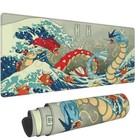 Japanese Ukiyoe Anime  Dragon Mouse Pad Stitched Edges Extended Mouse 31.5”x12”