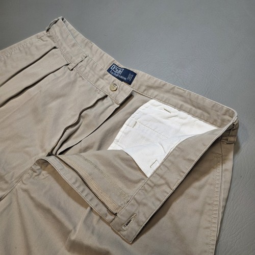 Polo Ralph Lauren Shorts Mens 38 Beige Andrew Short Pleated Walking Cotton Chino - Picture 5 of 10