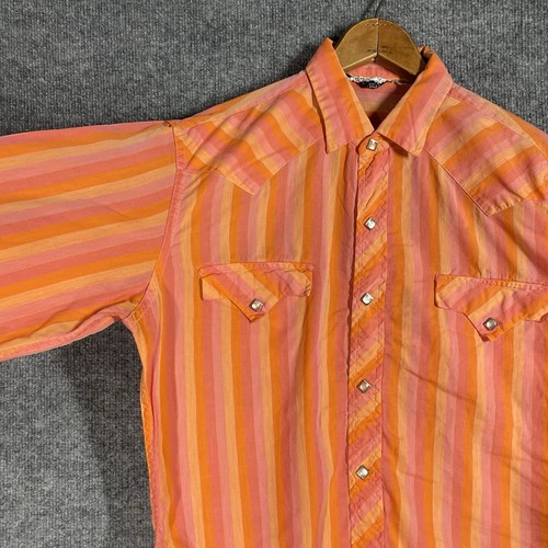 Camicia western vintage anni 60 Tem Tex taglia grande Bullseye Stripe Pearl Snap Sawtooth - Foto 6 di 20