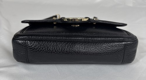 ๐๐๐TORY BURCH Classic Black PEBBLED LTR AMANDA Mini Xbody PHONE WALLET Bag - Picture 9 of 16