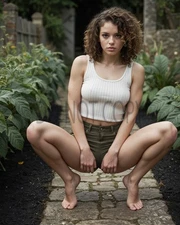 Gorgeous Cute Sexy Woman Showing Her Beautiful Feet, AI Generated 8X10 Print