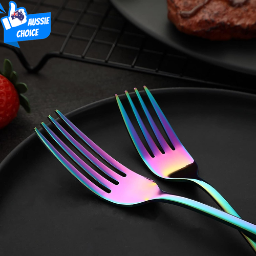 Rainbow Flatware Set 20 Pieces Stainless Steel Colorful Utensils Service for 4 - Picture 4 of 8