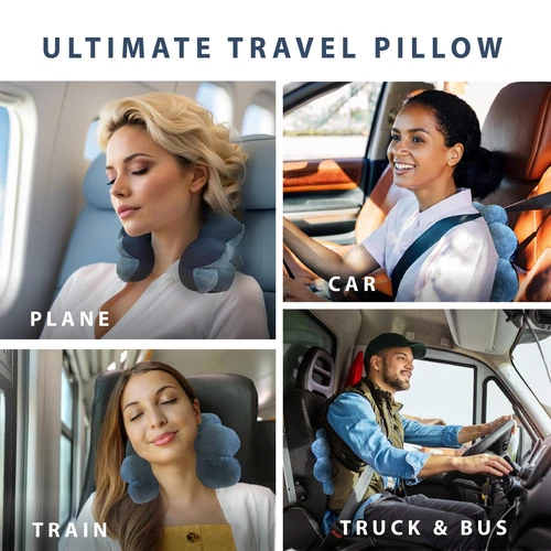 Total Pillow Donut Pillow for Airplane & Travel, Sleeping Neck Pillow, Microb... - Picture 2 of 6
