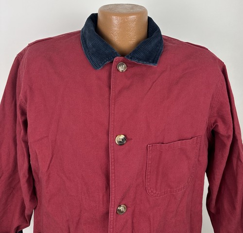 Vintage 90s Lands End Chore Coat YOUTH XL Corduroy Collar Wool Liner Barn Jacket - Picture 5 of 16
