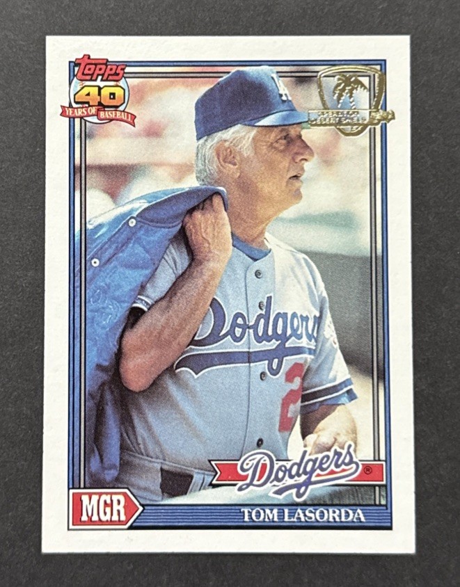 1991 Topps Desert Shield TOM LASORDA Los Angeles Dodgers HOF #789