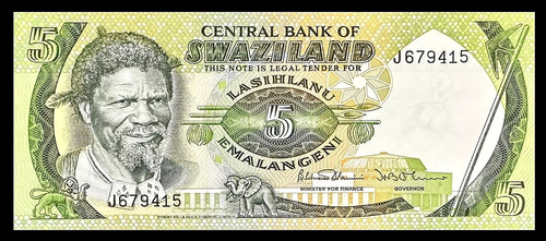 *RARE*  1982 SWAZILAND - 5 EMALANGENI - P#9 - UNC - L1 - Picture 1 of 3
