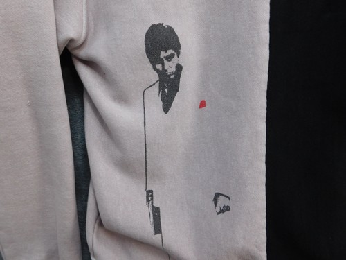 Scarface Hoodie Mens Medium Black White Split Pullover Shoe Palace Movie Themed - Picture 12 of 18