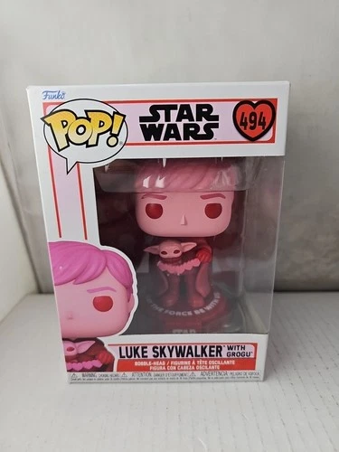 Funko Pop! Vinyl: Star Wars - Luke Skywalker with Grogu (Pink) #494