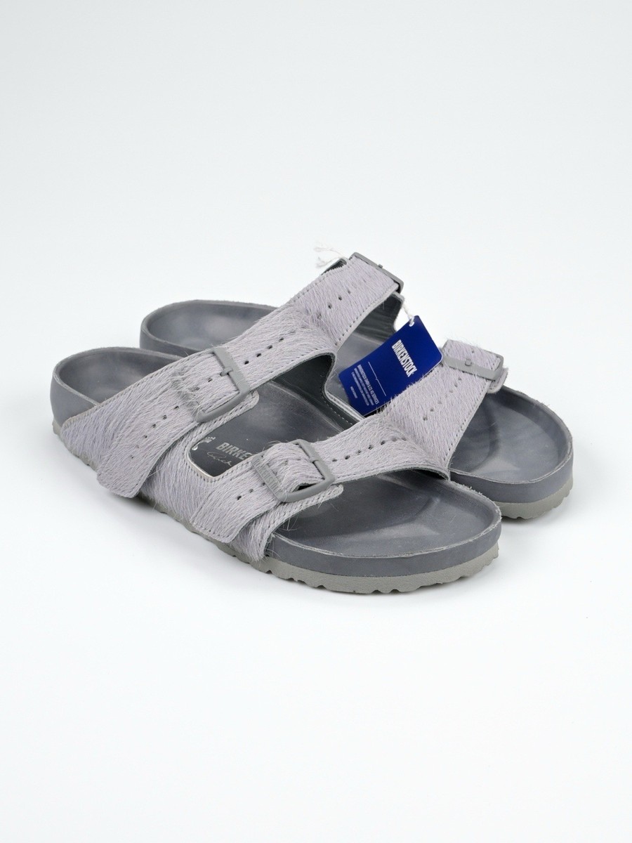 Rick Owens x Birkenstock Arizona Pony Hair Fur Grey Sandals