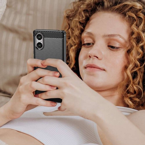 TPU Carbon Case für Sony Xperia 5 V Fiber Skin Brushed Schutz Hülle Gebürstet - Bild 13 von 13