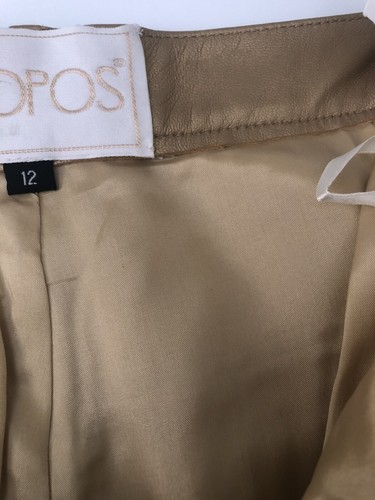 Matte Gold Lined Leather Pants Size 12 Vintage 1990’s NWT Old Stock. Apropos - Picture 11 of 12