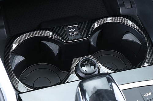 For BMW 3 Series G20 2019-2021 Carbon Fiber Central Console Water Cup Cover Trim - Picture 2 of 8