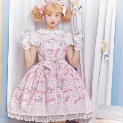 Girl Sweet Cinnamoroll Kuromi My Melody Lolita JSK OP Dress Slip
