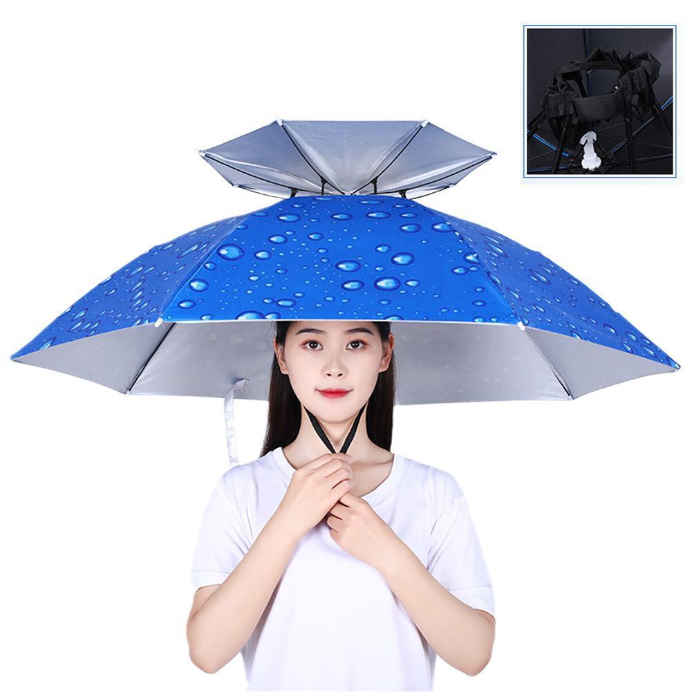 Sun Umbrella Hat Fishing Hands Free Gardening Camping Hiking Cap Camouflage Hat, - Picture 6 of 23