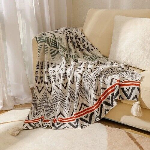 Bohemia Boho Cotton Blanket for Couch SofaCover All Season Decorative Dust Towel - Picture 27 of 28