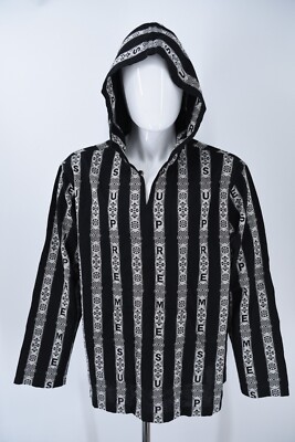 【美品】Supreme 22SS Baja Hooded Shirt XL SUPREME Baja Hooded Shirt 22SS Stripe Long Sleeve Black Mens Large