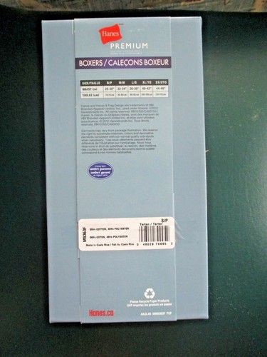840B6 Hanes 9363F Premium Boxers Tagless 4 Pair Small Multi - Picture 2 of 2