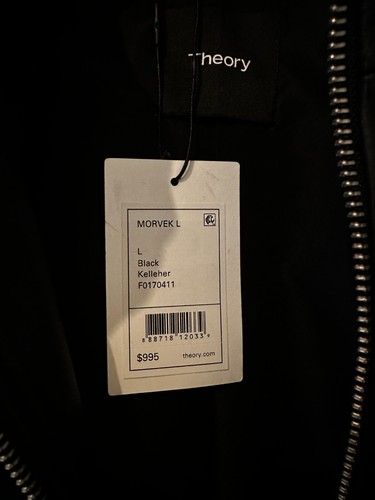 Authentic Mens Theory Morvek Kelleher Leather Jacket Large Black - Picture 5 of 5
