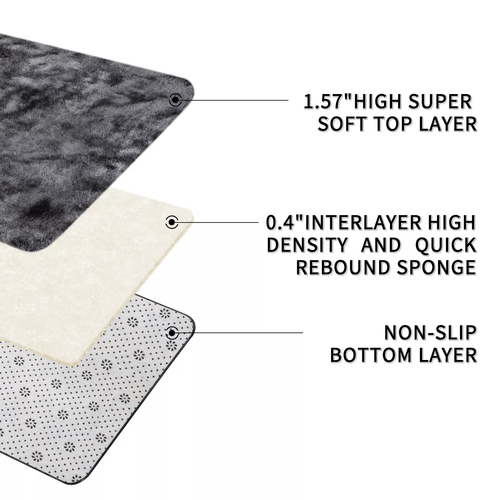 Fluffy Rugs Large Shaggy Rug Bedroom Living Room Anti Slip Soft Carpet Floor Mat - Picture 4 of 79