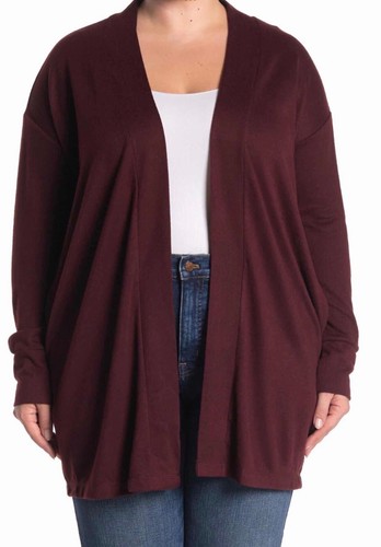 Sanctuary Women's Plus Size 1X Wine Open Front Knit Long Sleeve Cardigan NWT - Picture 3 of 3