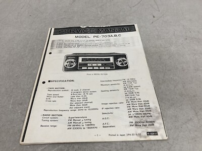 Service Manual, audio component service manual, CLARION, PE-703A, B, C
