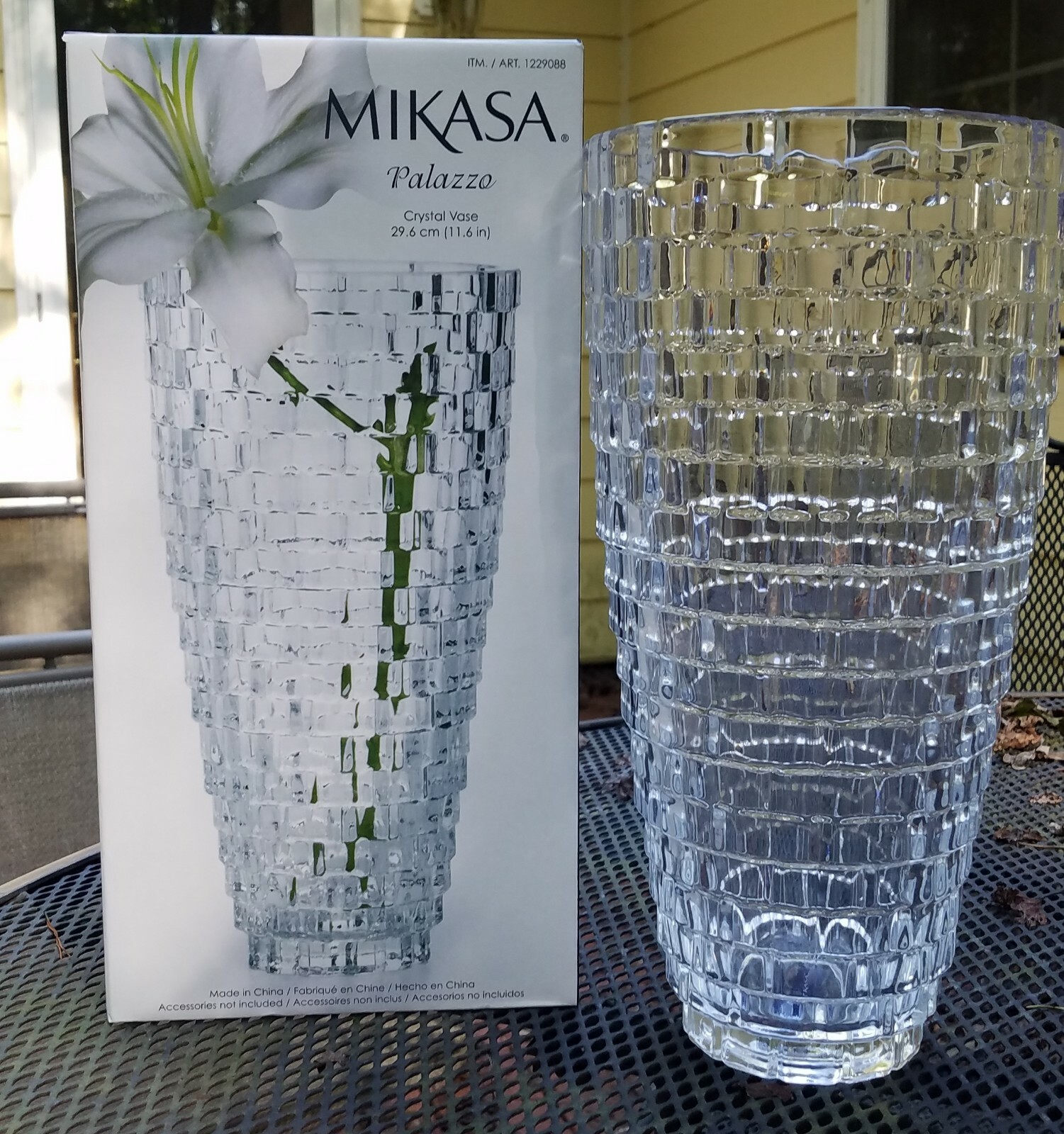 Mikasa Palazzo Crystal Glass Vase 12 Inch Nib Ebay