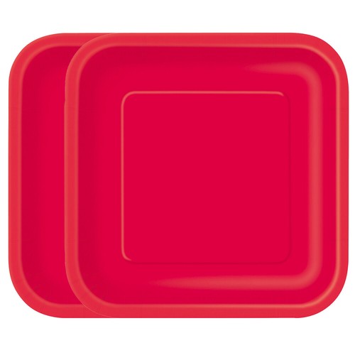 Paper Plates Solid Colours Square Round Disposable Plates 7" & 9" Tableware Sets - Picture 68 of 108