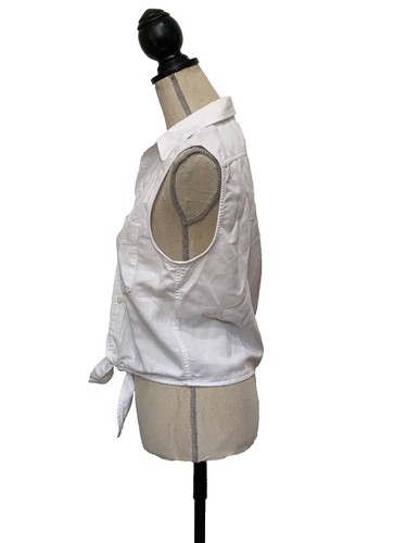 MOTHER White Foxy Knot Sleeveless Top Size Medium - Picture 3 of 11