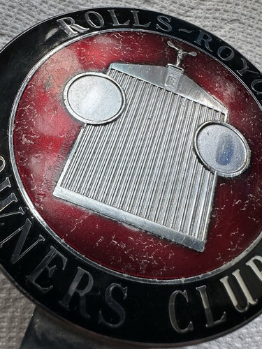 Rolls Royce Owners Club de colección grande 4” placa cubierta esmalte rojo níquel sobre latón - Imagen 3 de 8