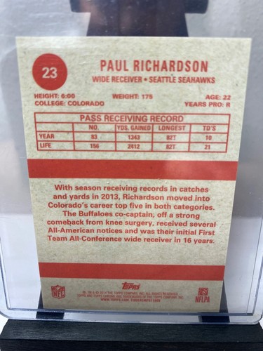 2014 Topps Chrome Mini Paul Richardson Rookie Card Seattle Seahawks - Picture 2 of 2