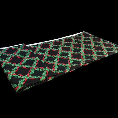 Fabric Traditions Christmas Cotton Fabric 3 Yards x 45 Inch Wide Green Wreath - Picture 3 of 15