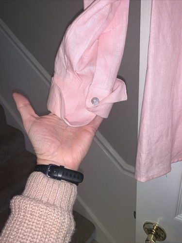 Richard Malcolm Pink Embroidered New 100% Irish Linen Tunic Top Size M - NWT - Picture 9 of 10