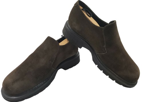 Zapatos mocasín sin cordones Dr Martens ~ Talla 9 ~ Cuero de gamuza marrón punta redonda 9258 - Imagen 11 de 16