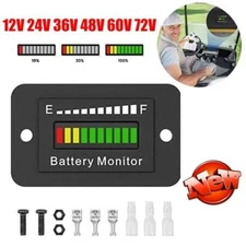 Battery Monitor 12V 24V 36V 48V 60V 72V Car Golf cart Battery Indicator Meter#1