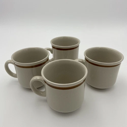 Genuine Stoneware Coffee Mugs - Tea Cups - Made in Japan - 4 x Vintage - 3.0"