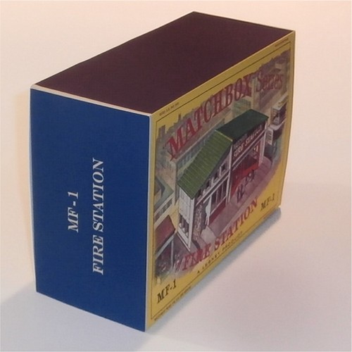 Matchbox Lesney Accessory MF-1 Fire Station Green Roof D Style Repro Box - Bild 2 von 5