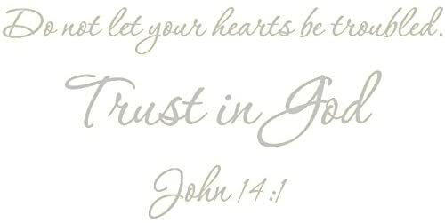 Trust in God John 14:1 Bible Verse vinyl Wall Art Sticker Decal Home quote - Picture 15 of 15