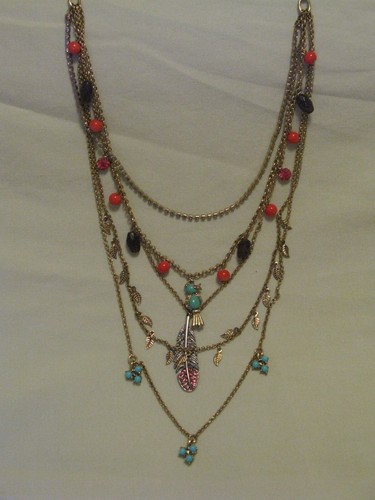 Betsey Johnson 'Crystal Feather' Layered Necklace Bird & Beads NWT Beautiful - Picture 2 of 5
