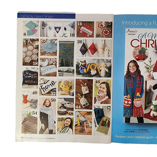Crochet World Magazine December 2021 Thread Doilies Throws Dishcloths Coasters - Picture 4 of 4
