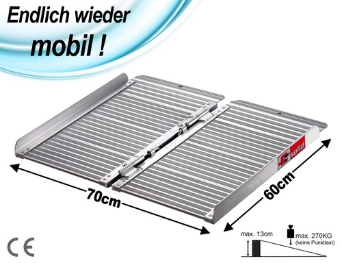 Rollstuhlrampe Klapprampe mobil Auffahrrampe aus Aluminium klappbar von FTsolid - Bild 2 von 17