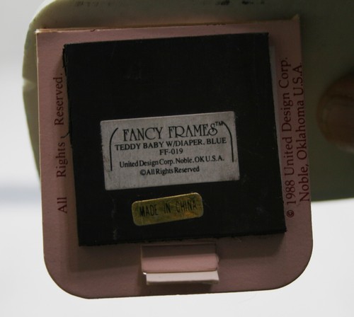 Vintage 1988 BABY TEDDY BEAR Fancy Frames Magnetic Or Self Stand Picture Frame - Picture 5 of 7