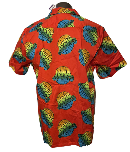 Camicia uomo nuova con etichette Runtz Worldwide GVNG rosso pace manica corta bottoni 3XL #02591 - Foto 3 di 11