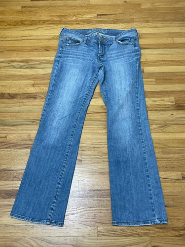 American Eagle Women's Jeans Bootcut Slim Denim 5-Pocket Cotton Stretch 14 Blue