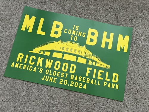MLB RICKWOOD FIELD Negro League Poster Birmingham 06/20/24 Giants Cardinals Rare - Picture 2 of 3