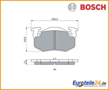 Brake pad set, disc brake Bosch 0986424992 for Renault