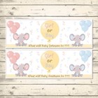 2 PERSONALISED CUTE ELEPHANT GENDER REVEAL BANNERS - BOY OR GIRL?  800 x 297mm