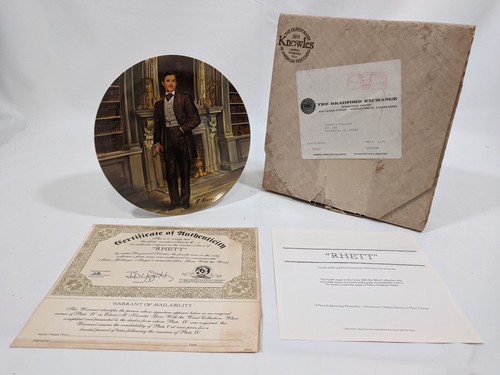 Edwin M. Knowles Gone With The Wind Collector Plates "Rhett" W/ Boxes and COA - Picture 2 of 11