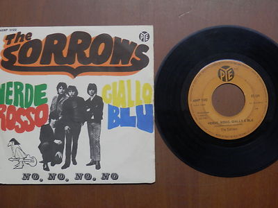 THE SORROWS Grün Rot Gelb Blau No No No No Disc PYE Vinyl 45 U/min 7''