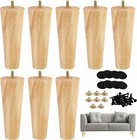 CtopoGo Wooden Solid Wood Round Furniture Legs 6 Inch  Assorted Sizes , Colors
