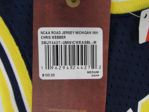 1991-92 Chris Webber #4 Michigan Wolverines Herren Mitchell & Ness Swingman Trikot - Bild 4 von 8